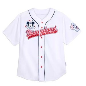 Disney Disneyland Resort Mickey Mouse Baseball Jersey White NWT 3XL
